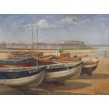 K.B. Richards (British, contemporary) "Cromer Boats", oil on board, signed and dated 1976,
