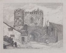 John Sell Cotman (1782-1842), 'North Side, South Gate, Yarmouth, Norfolk', etching from 'Specimens