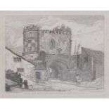 John Sell Cotman (1782-1842), 'North Side, South Gate, Yarmouth, Norfolk', etching from 'Specimens