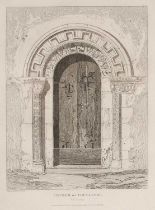 John Sell Cotman (1782-1842), "Church of Foullebec, West Doorway", etching from 'Architectural