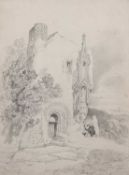 After John Sell Cotman (British,1782-1842), 'Fecamp, a wayside shrine', Vincent Brooks lithograph.