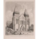John Sell Cotman (1782-1842), 'Collegiate Church of St Hildebert at Gournay, West front', etching,