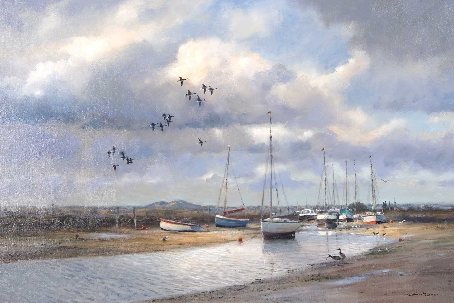 Colins W Burns (British b. 1944) "Burnham Overy", oil on canvas 20" x 30" signed Colin W Burns lower - Image 2 of 3
