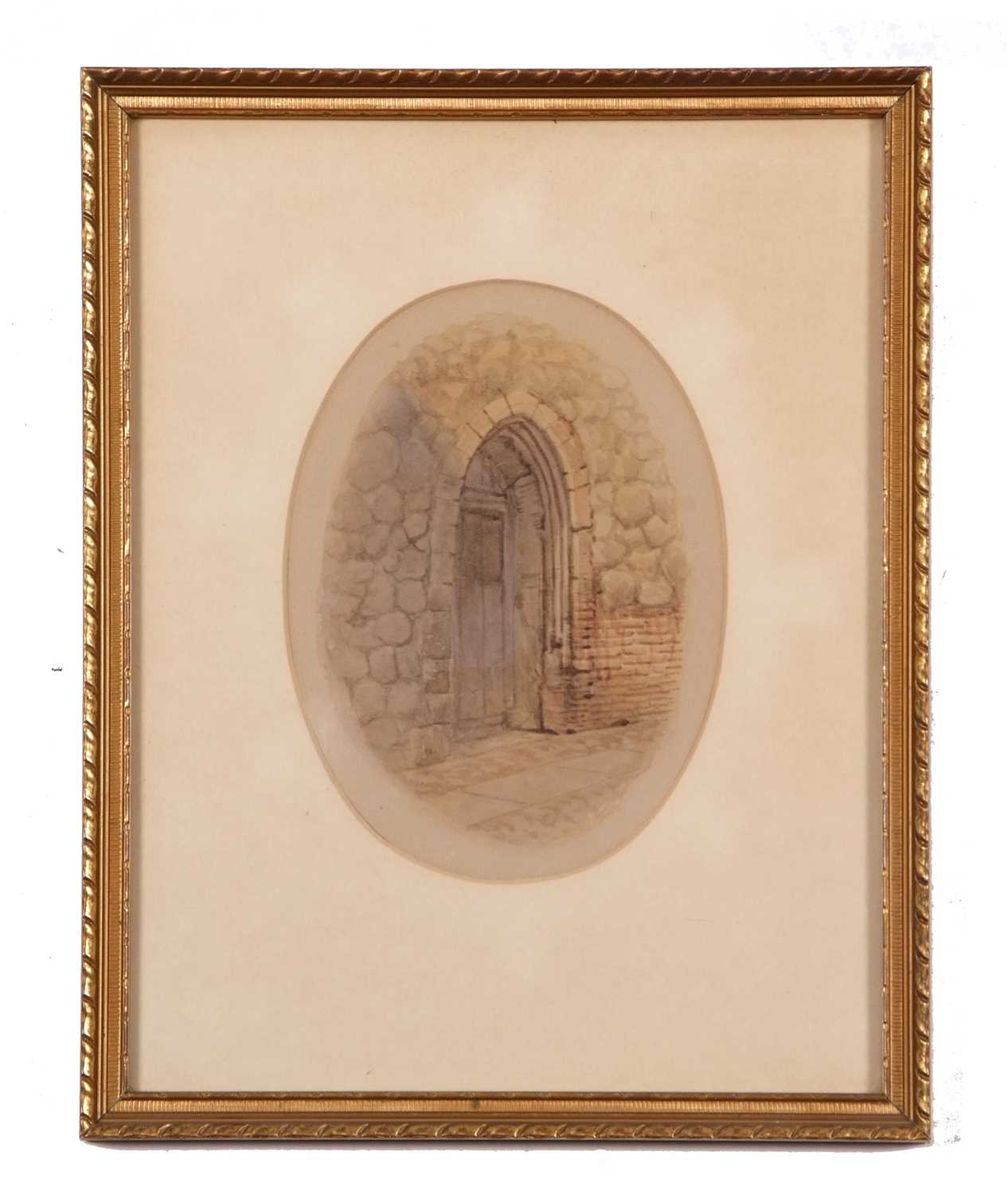 Charles Harmony Harrison (British,1842-1902), Greyfriars, Norwich, four watercolours in oval,11. - Image 5 of 11