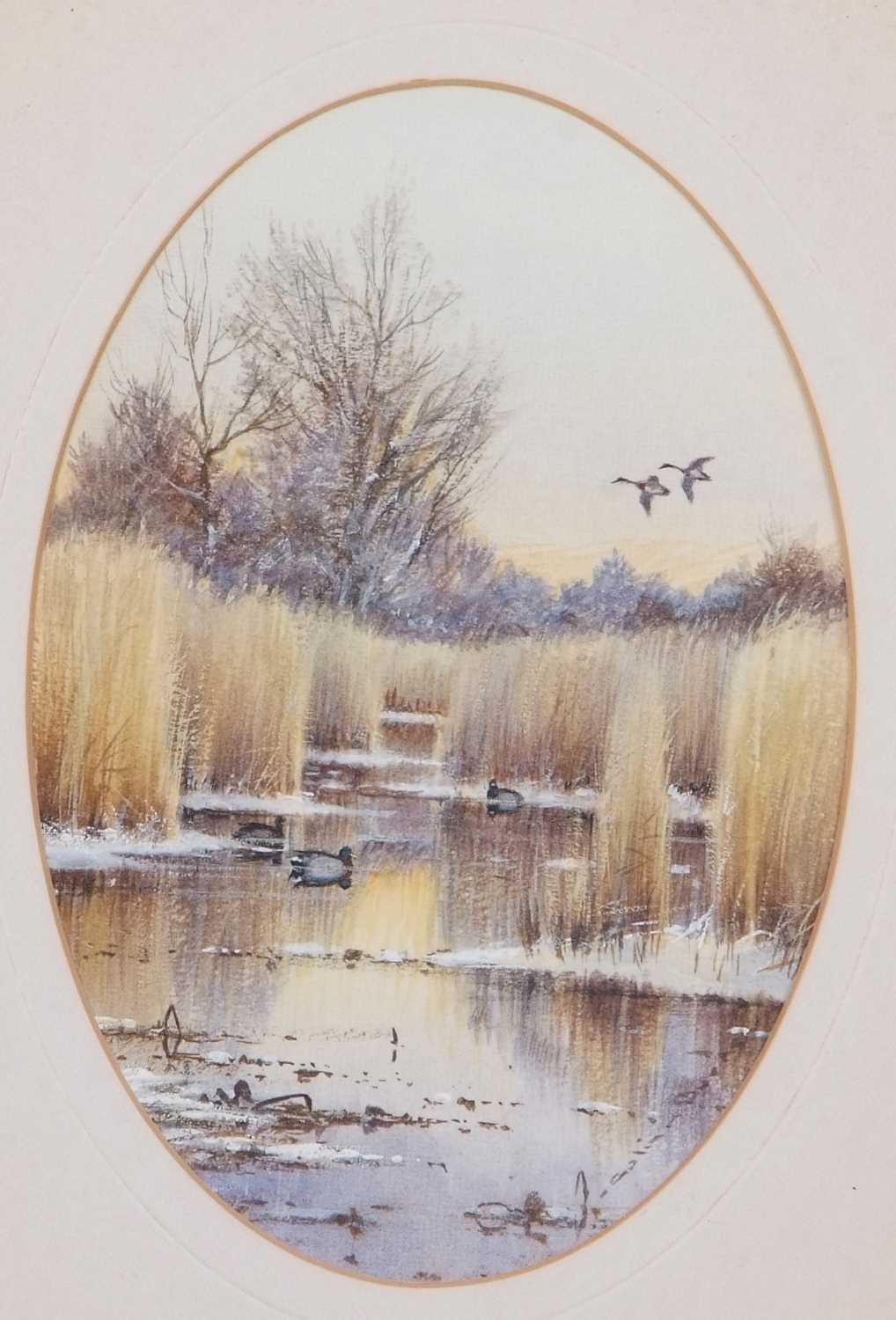 Colin Burns (British, b.1944), "Strumpshaw", watercolour in oval, signed,11x15cm, framed. - Image 3 of 3