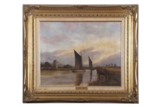 Attributed to Charles F. Bird (British,19th century), oil on canvas, name plate inscribed "Oulton