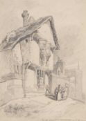 Miles Edmund Cotman, after John Sell Cotman, 'The Old Collegiate House at Conway', pencil sketch