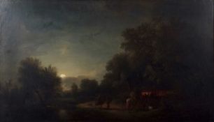 John Berney Crome (1794-1842), 'Wayfarers at the Smithy, Hingham, Norfolk', oil on canvas (relined),