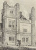 John Sell Cotman (1782-1842), View of East Barsham House, etching, plate LVI, dated 1813, 32x34cm,