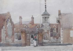 William Thomas Hawksworth (1853-1935), 'Fisherman's Hospital, Great Yarmouth', pencil and