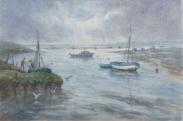 George Hewitt (British, 20th century), 'Incoming Tide', oil on canvas (relined), signed, 50x75cm,
