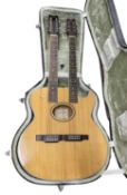 GEORGE WASHBURN FESTIVAL SERIES EA220 Electro-acoustic twin neck guitar in fitted hardcase, c1997
