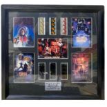 A limited edition framed presentation display for the Star Wars saga, containing various postcards