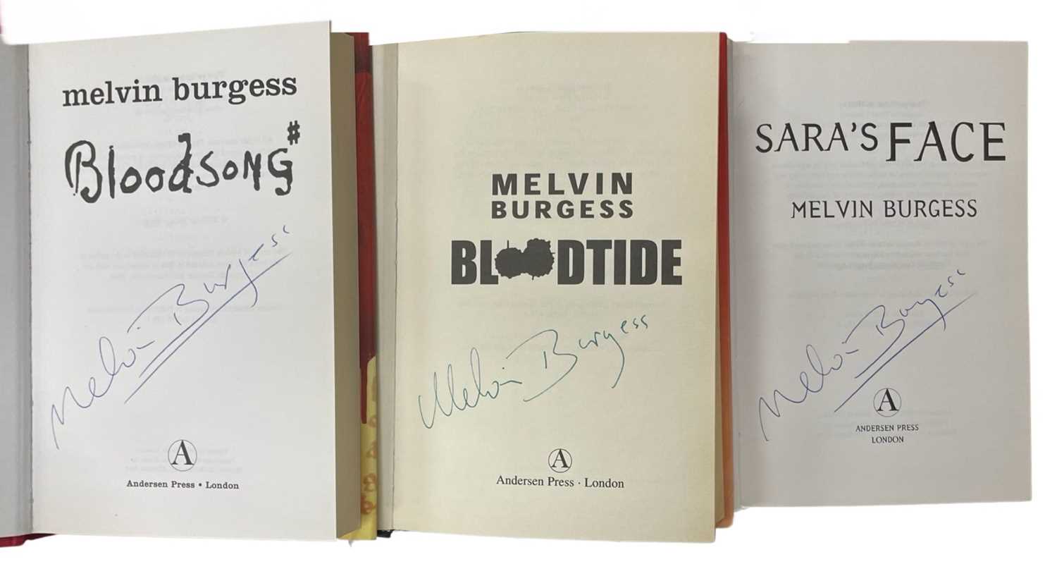 MELVIN BURGESS: 3 titles signed by the author: SARA'S FACE; BLOODTIDE; BLOODSONG (3) - Image 2 of 2