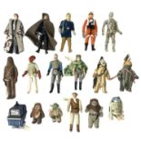 A collection of vintage Star Wars action figures, all marked LFL, to include: - C-3PO - R2-D2 - Yoda