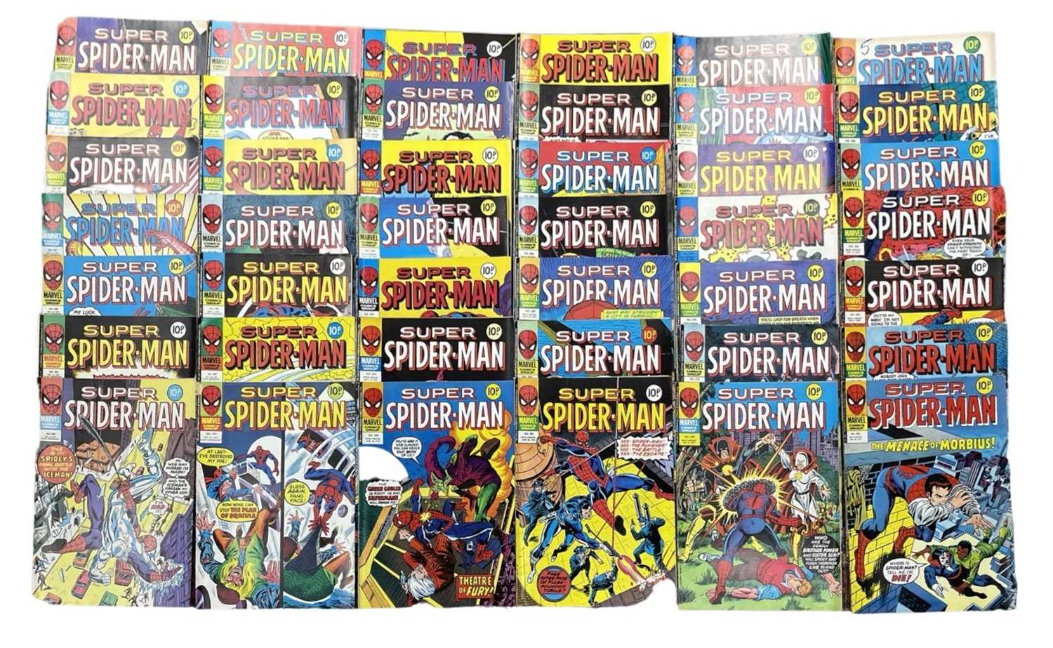A large collection of 1977-1979 Super Spider-Man comics by Marvel. Issues: 255, 260, 261, 262,