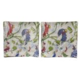 A pair of trays by Osborne and Little, bearing the artwork 'Cockatoos' by Quentin Blake. Size