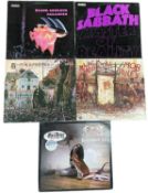 Five Black Sabbath / Ozzy 12'' vinyl LPs, to include: - Paranoid, 1976, Nems, NEL 6003 - Master of