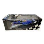 A boxed Minichamps 1:18 scale model, Sauber C18, P Diniz