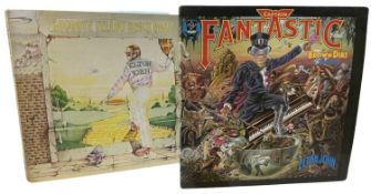 A pair of Elton John vinyl LPs, to include: - Goodbye Yellow Brick Road, UK Pressing, DJLPD 1001,