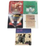 Five ZZ Top 12" vinyl LPs, to include: - Eliminator, 1983, WB, 92-3774-1 - Rio Grande Mud, 1980, WB,