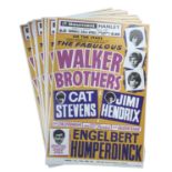 10x professionally printed reproduction posters for The Walker Brothers, Cat Stevens and Jimi