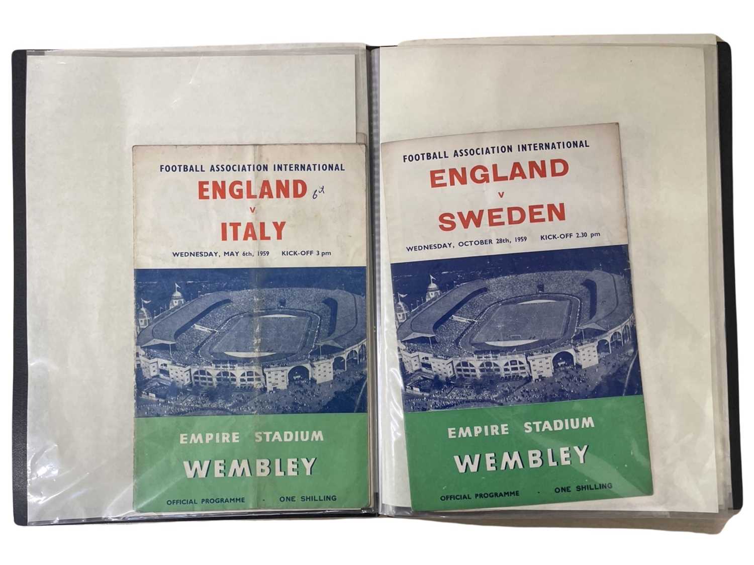 A folder containing football programmes and some ticket stubs for various 1960s England football - Image 6 of 6