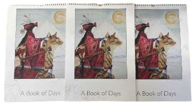 Three Jackie Morris: A Book of Days 2011 Calendars, signed and numbered by artist in pencil.