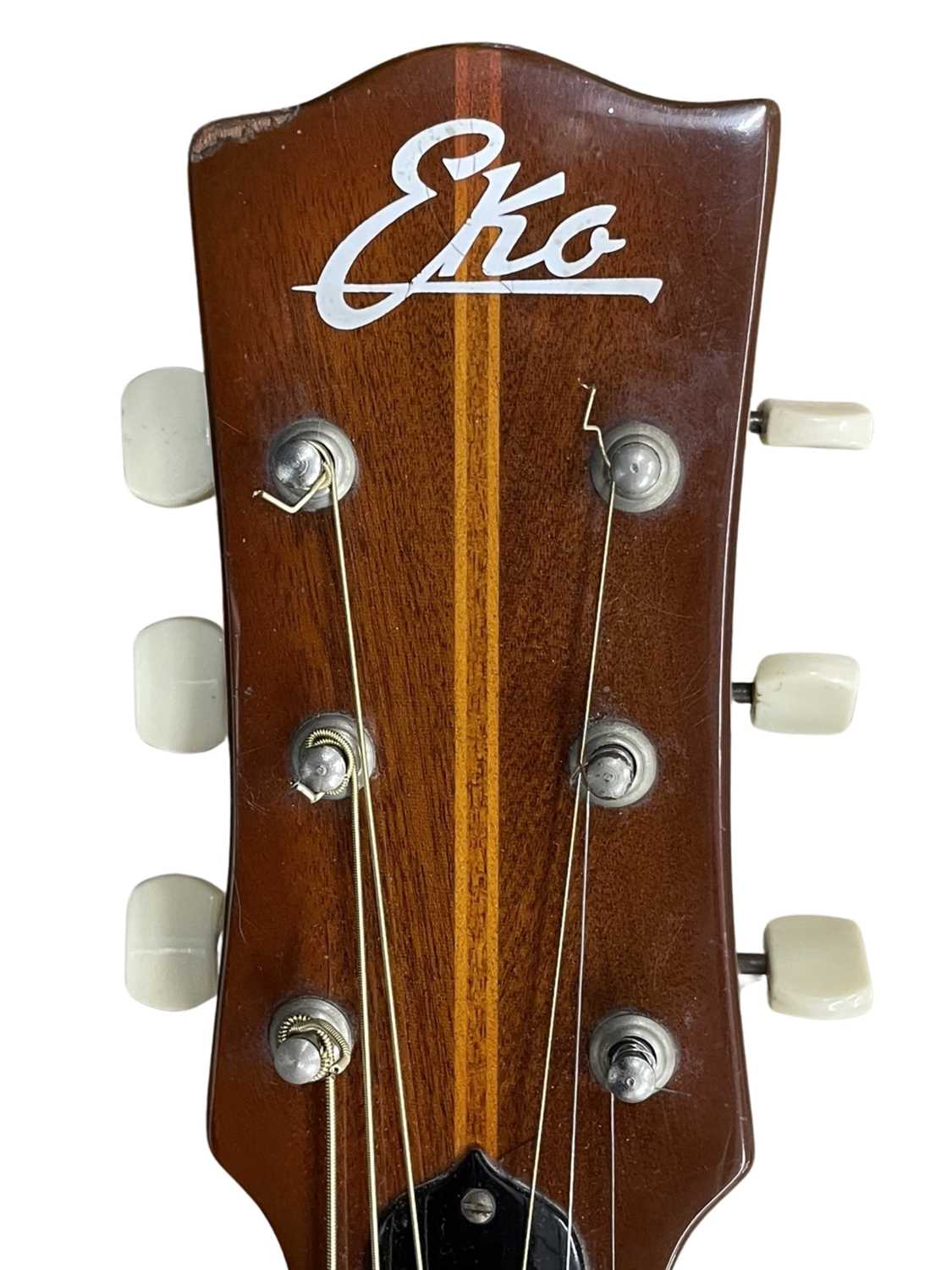 An Eko Ranger VI acoustic guitar. Some light scratching to body and a chip to veneer of - Image 7 of 7