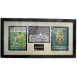 A presentation frame containing a signed photograph of England legends Geoff Hurst and Kenneth