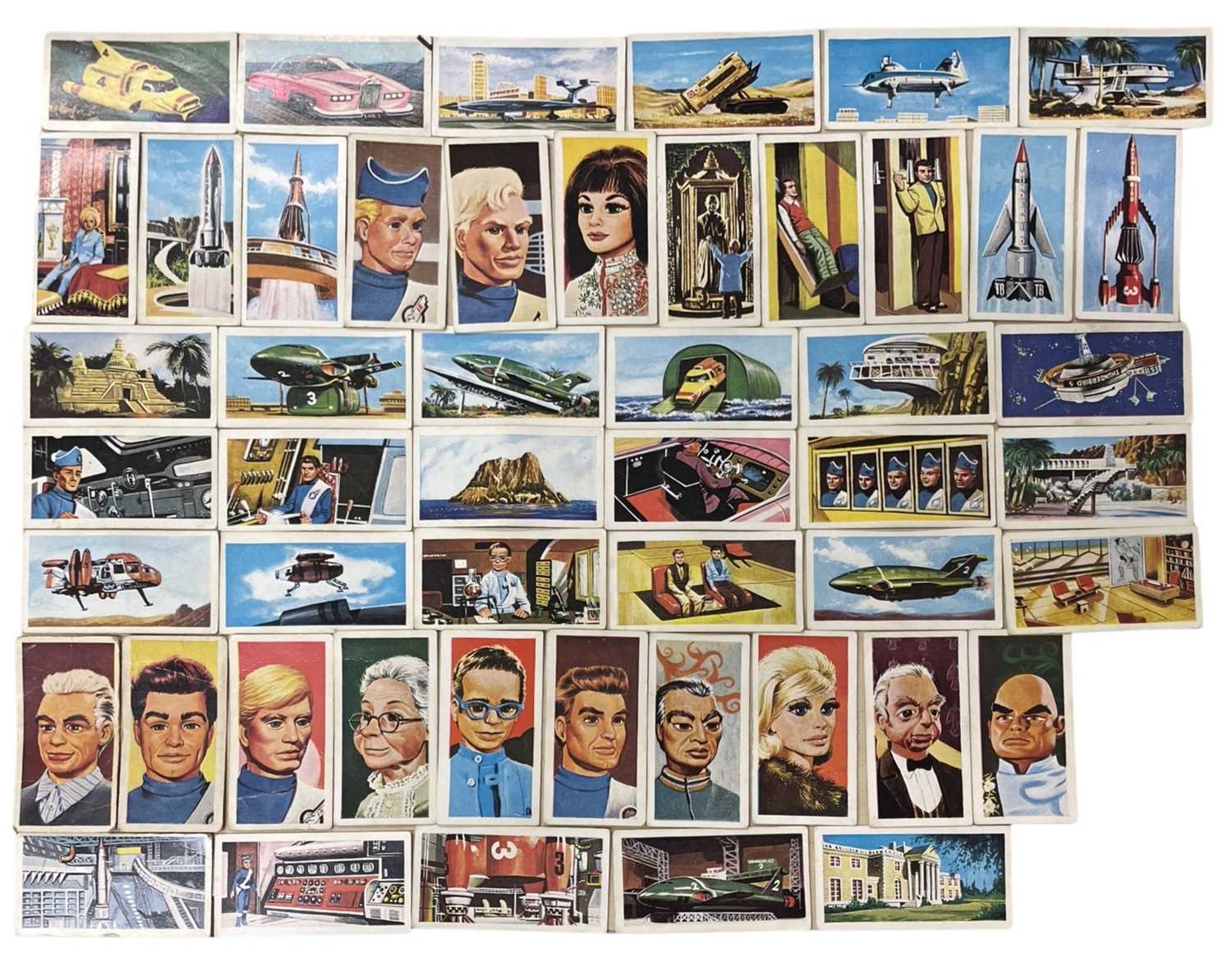 A set of 50 1967 Thunderbirds Confectionary Cards by Barratt and Co