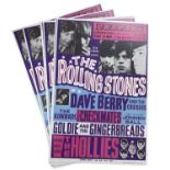 10 x professionally printed reproduction posters for The Rolling Stones, Dave Berry, The Hollies etc