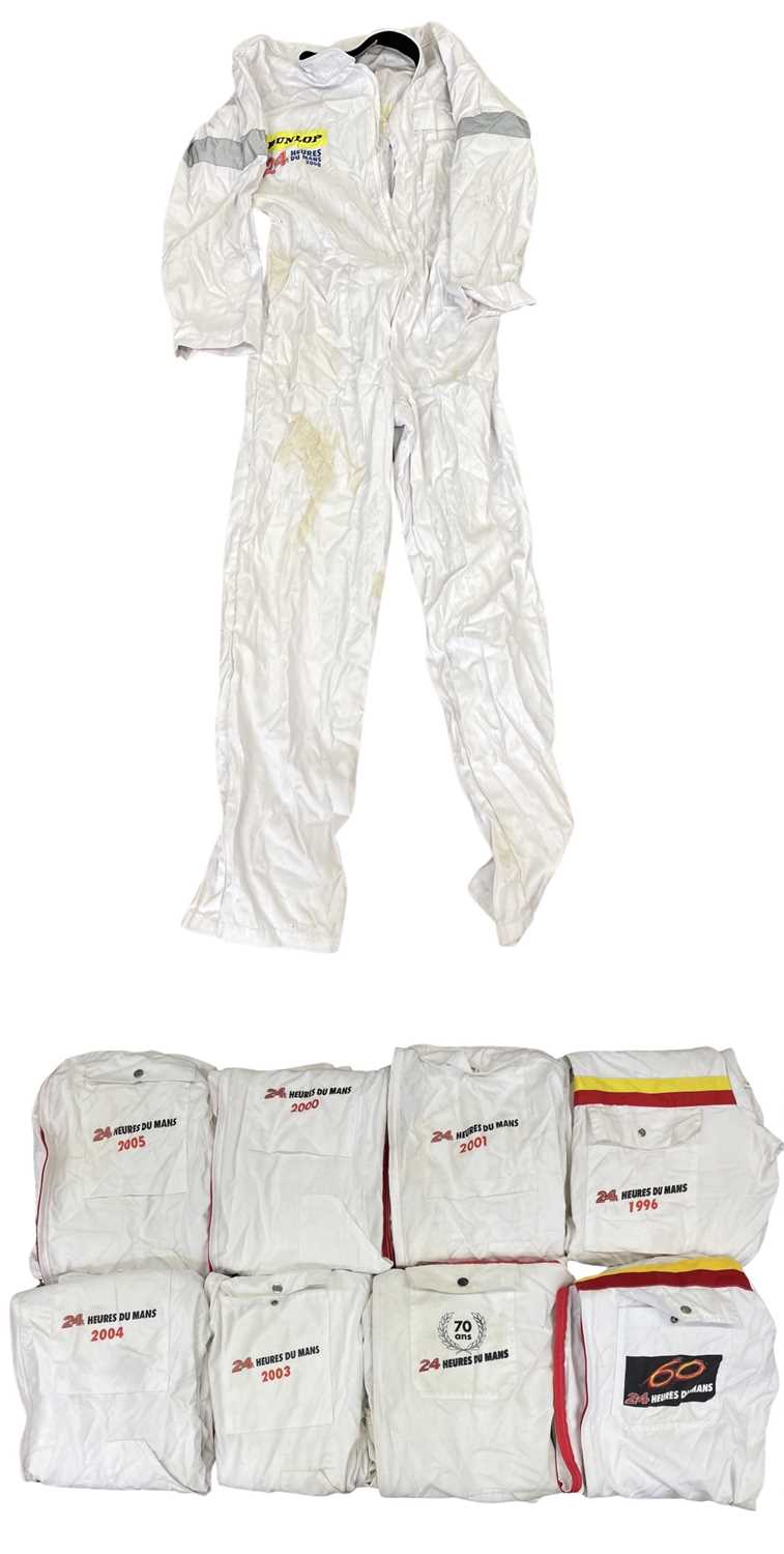 A collection of worn 24 Heures Du Mans trackside Marshall overalls, to include the years: 1996; 2000