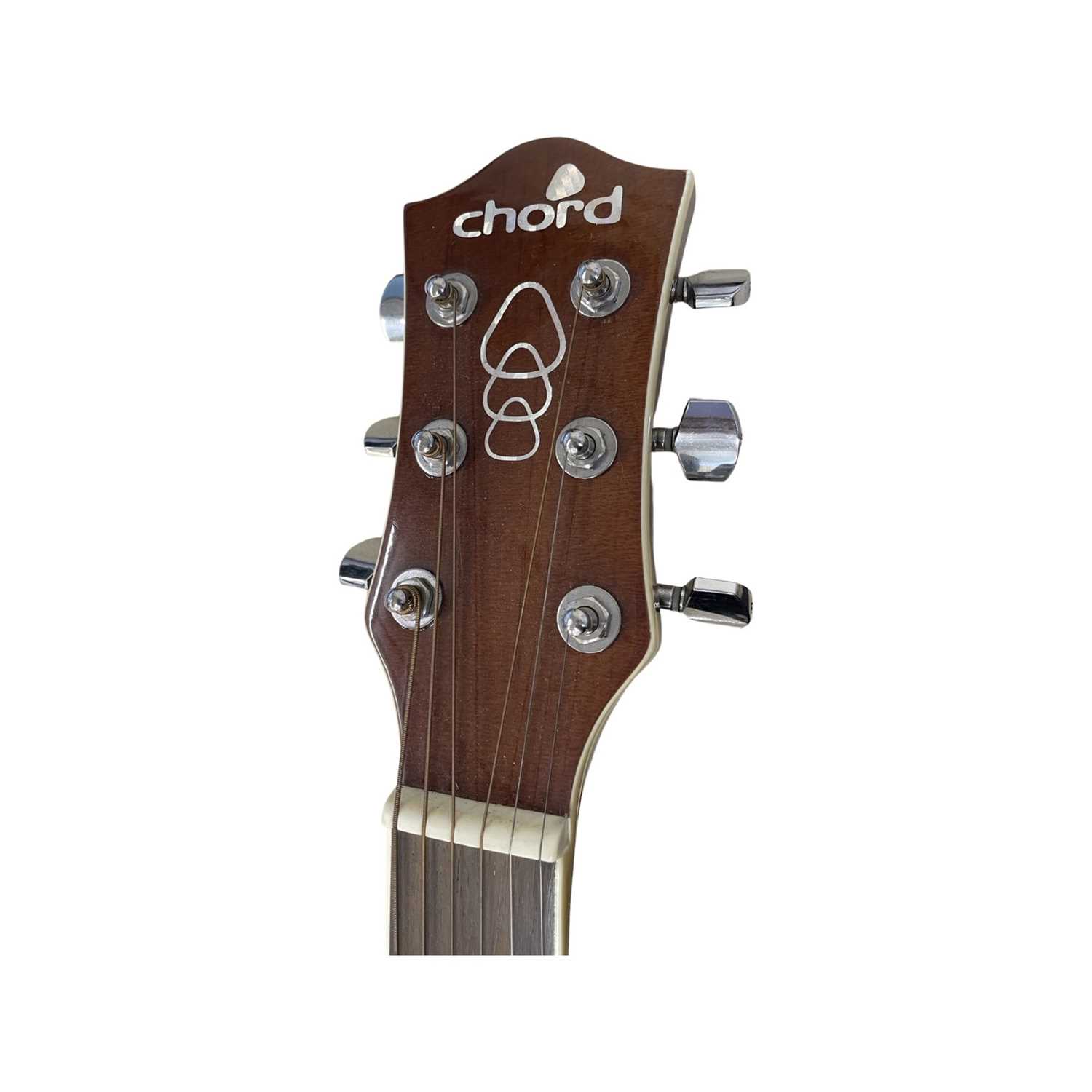 A Chord electro-acoustic guitar in sunburst, with cutaway body. Model number: CMJ-4CE, with Chord - Image 2 of 4