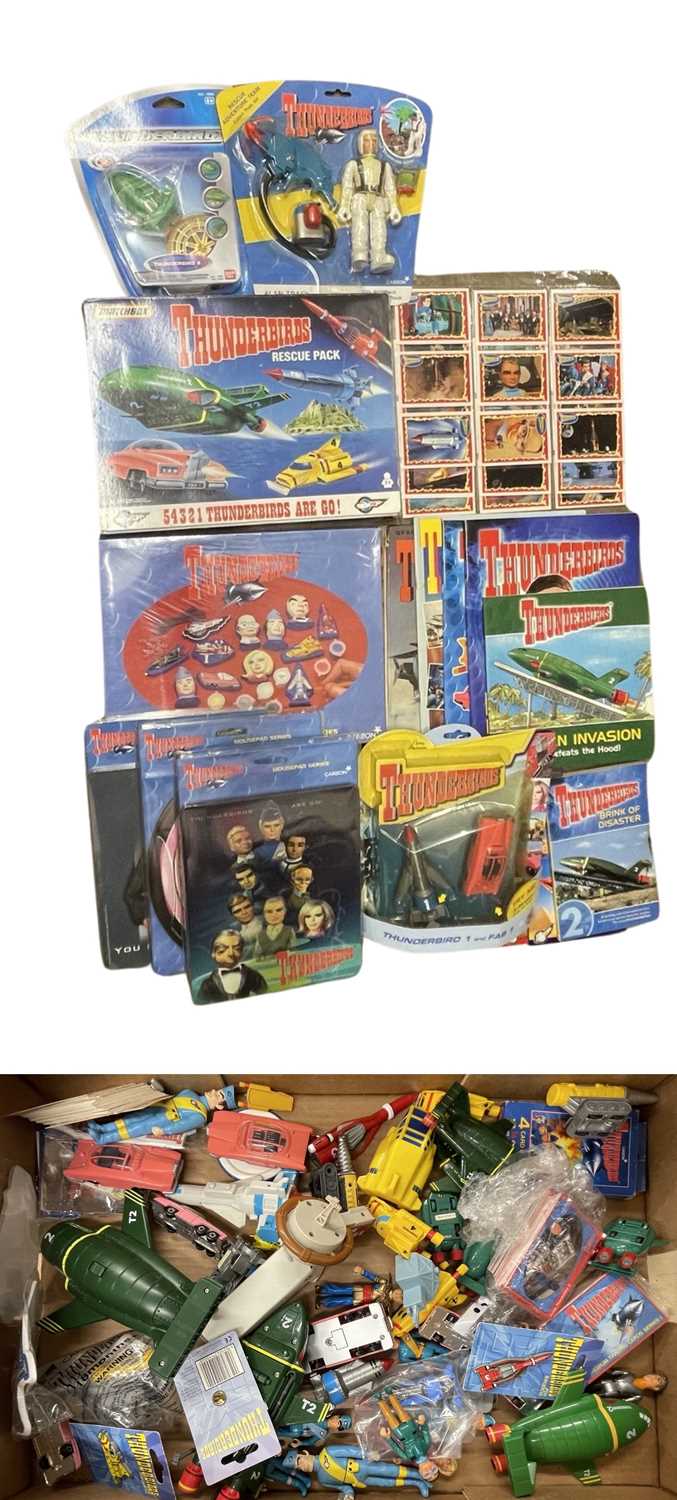 A mixed lot of various modern Thunderbirds memorabilia and collectables.