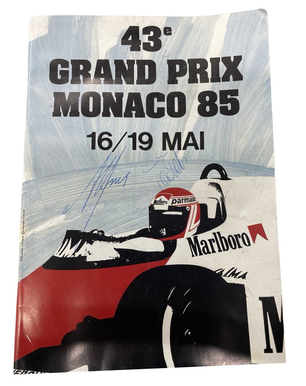A Monaco 1985 Grand Prix programme, together with a British Grand Prix programme, both signed by - Image 2 of 11
