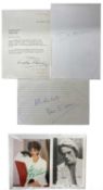 A collection of autographs, to include: - ALS from actress Fenella Fielding - Author Ben Elton -