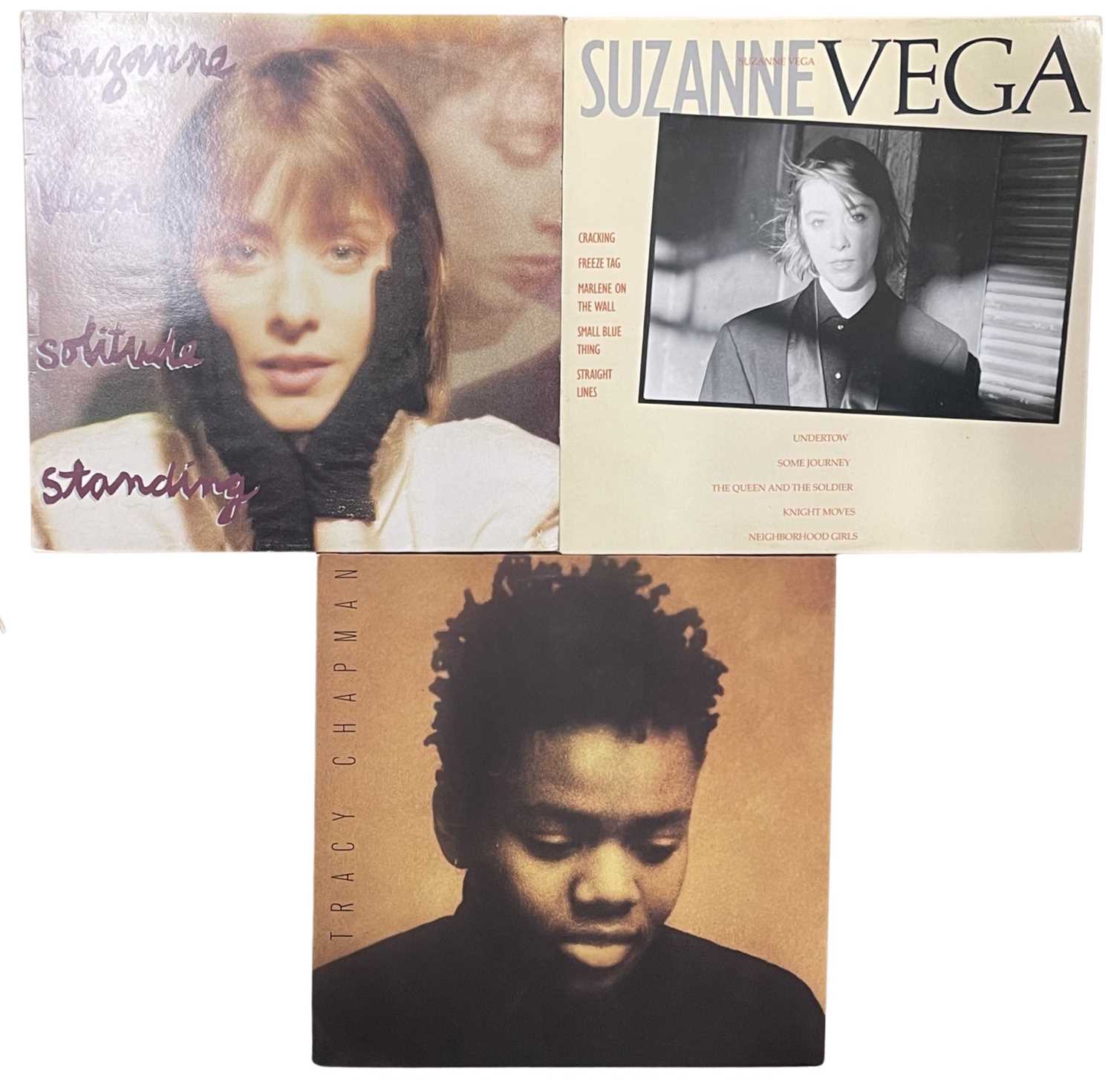 Three 12" vinyl LPs, to include: - Tracy Chapman: Self Titled, 1988, Elektra, EKT44 - Suzanne