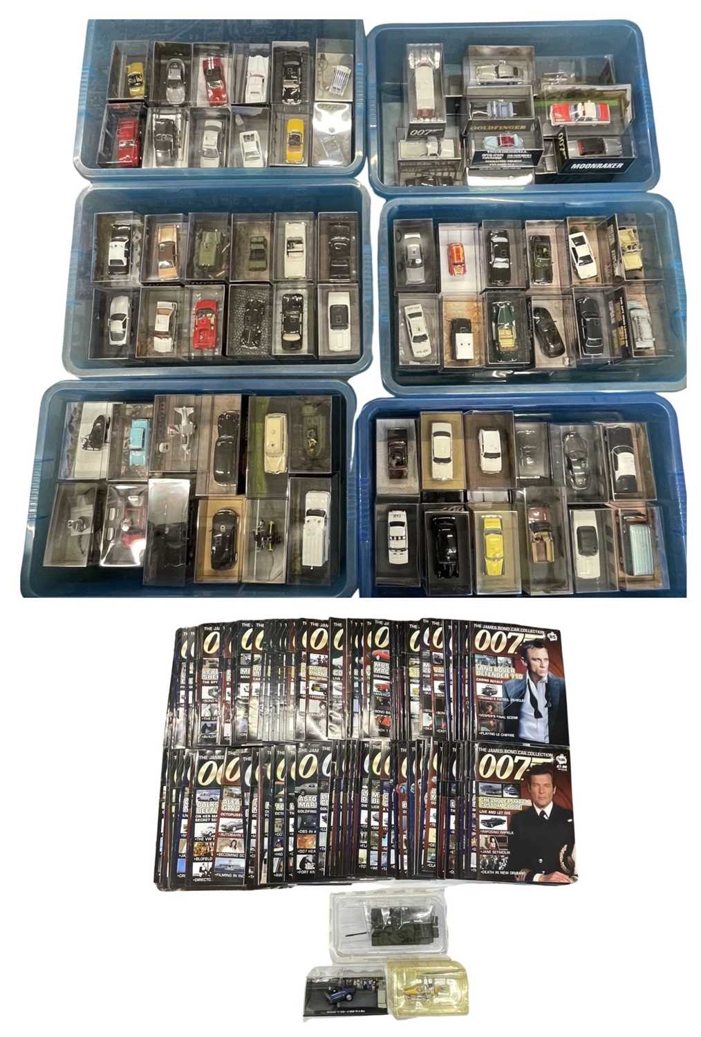 A complete collection of The James Bond Car collection magazine, with all cased die-cast vehicles,