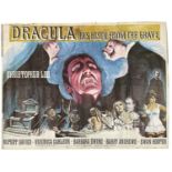 A British quad poster for Hammer Horror: Dracula Has Risen From the Grave. Wear and tear to edges,