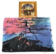 PINK FLOYD INTEREST: A framed picture disc for the album ANIMALS, together with a textile concert