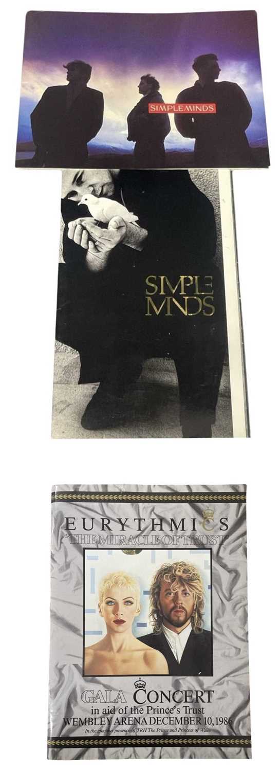 A trio of 1980s tour programmes, to include: - Eurythmics: The Miracle of Trust 1986 - Simple Minds:
