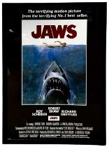 A reproduction one sheet poster for JAWS. Framed size approximately: 104x74cm