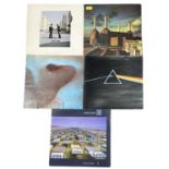 Five Pink Floyd 12" vinyl LPs, to include: - A Momentary Lapse of Reason, 1987, EMI, 1003 - The Dark