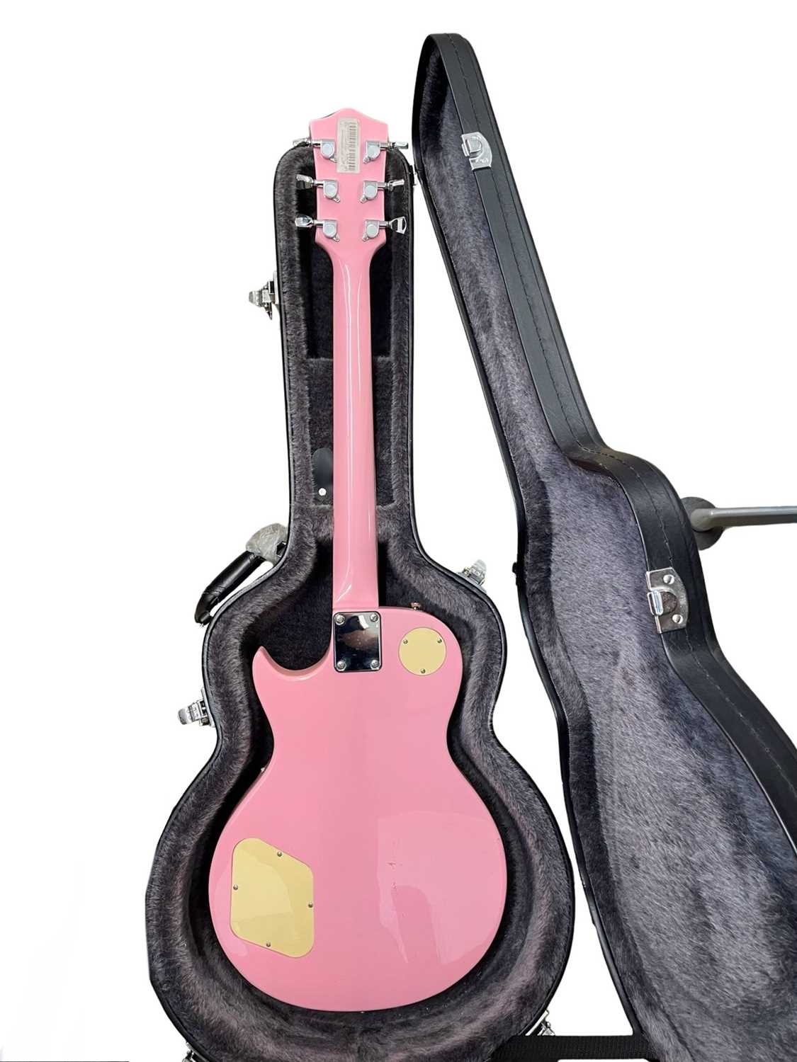 A Nevada Les Paul style electric guitar in baby pink, with fitted lined hardcase (not original to - Image 2 of 4