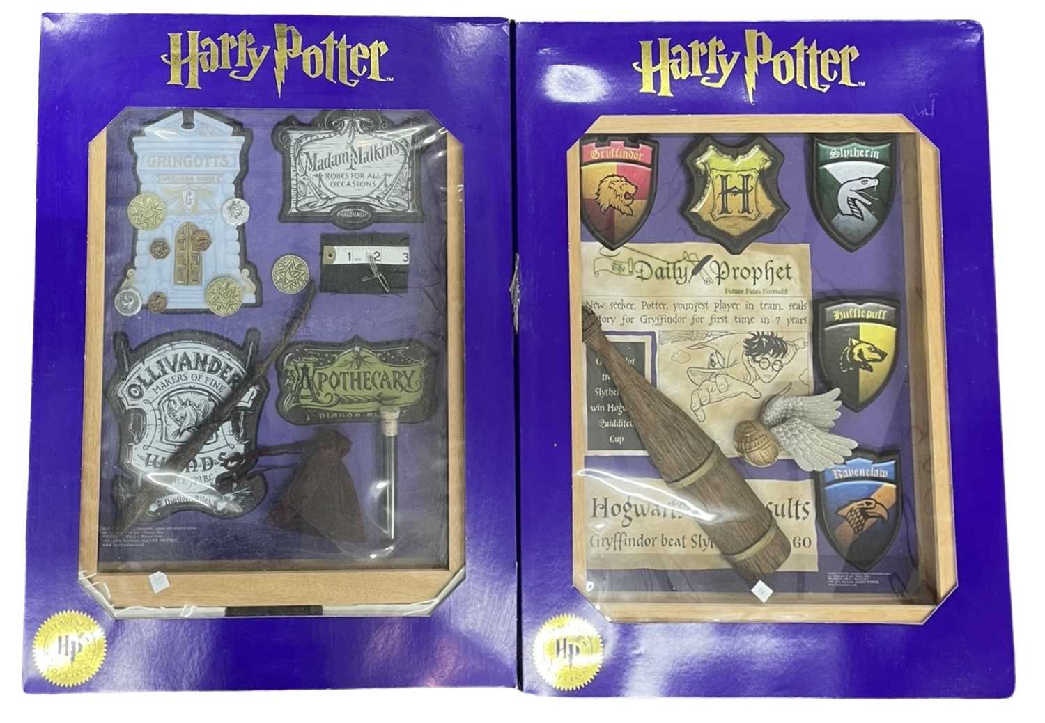 A pair of Limited Edition Harry Potter wall hangings by The Magic Cauldron - Diagon Alley and