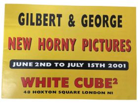 A 2001 Gilbert and George exhibition programme, 'New Horny Pictures' June 2nd - July 15th 2001,