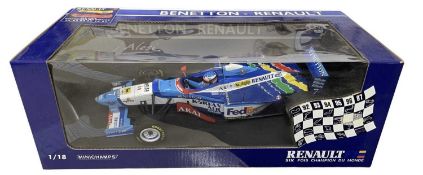 A boxed Minichamps 1:18 scale model, Renault Six Fois Champion du Monde, Benetton Renault