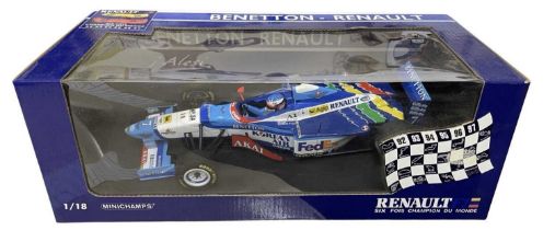 A boxed Minichamps 1:18 scale model, Renault Six Fois Champion du Monde, Benetton Renault