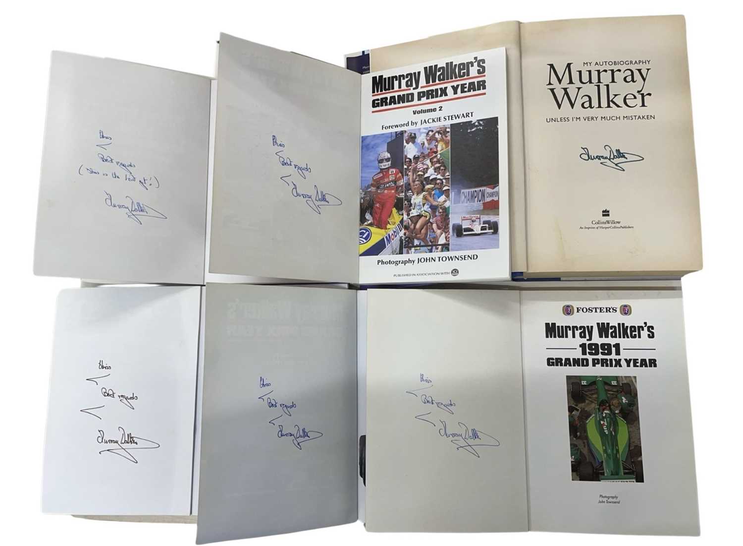 A collection of Grand Prix interest books, each bearing the signature of motorsport commentator, - Image 2 of 2